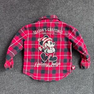 Disney Mickey Mouse Holiday Lodge flannel shirt